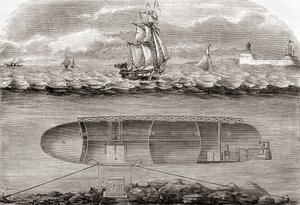 アントワーヌプロスパーパイエルネス博士19世紀の潜水艦1840年に建造されたベルドーネ、レメルヴェイユドラサイエンスから発行、1870年頃 作： French School